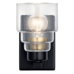 KICHLER 55010BK Vionnet 8.5" 1 Light Wall Sconce With Clear Glass In Black