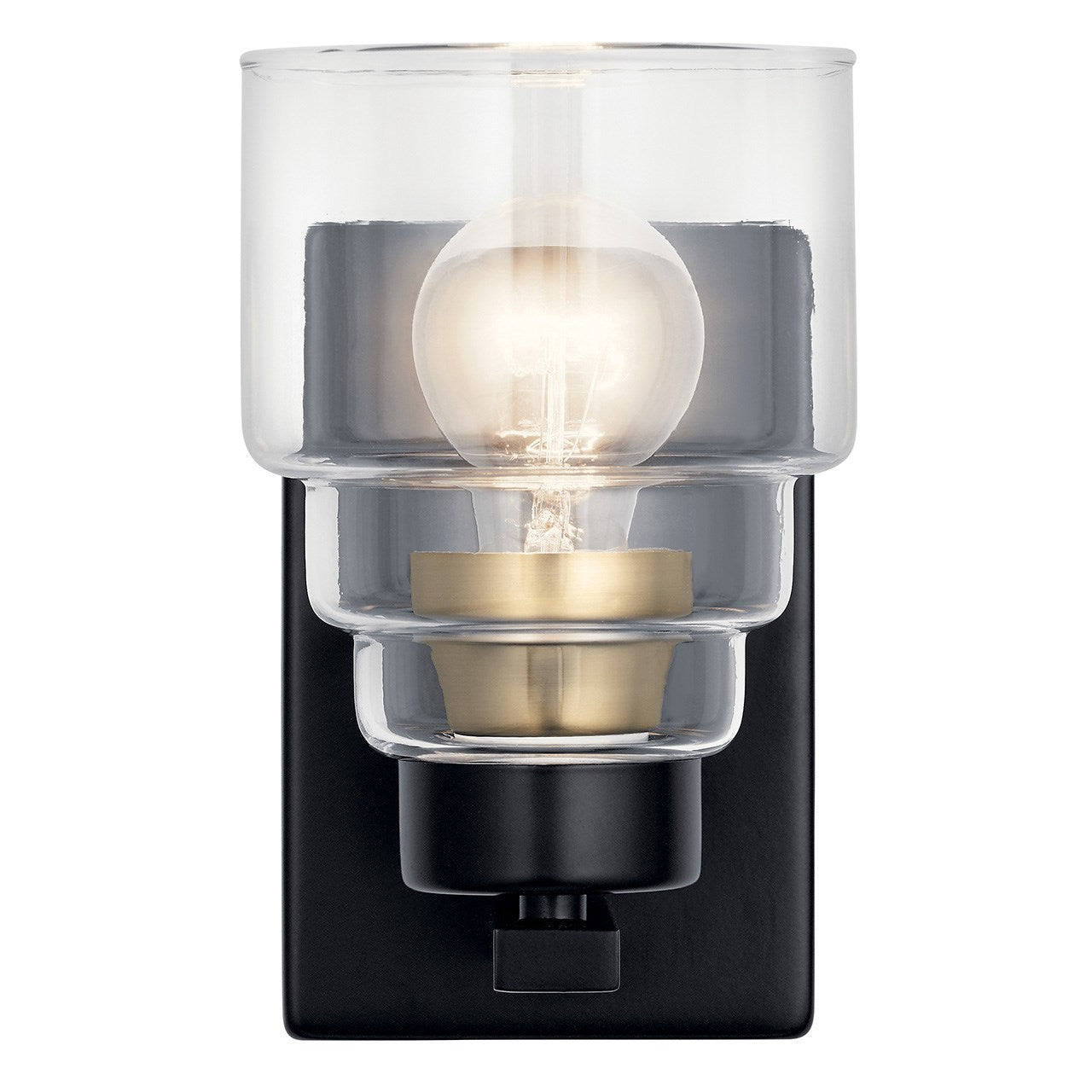 KICHLER 55010BK Vionnet 8.5" 1 Light Wall Sconce With Clear Glass In Black