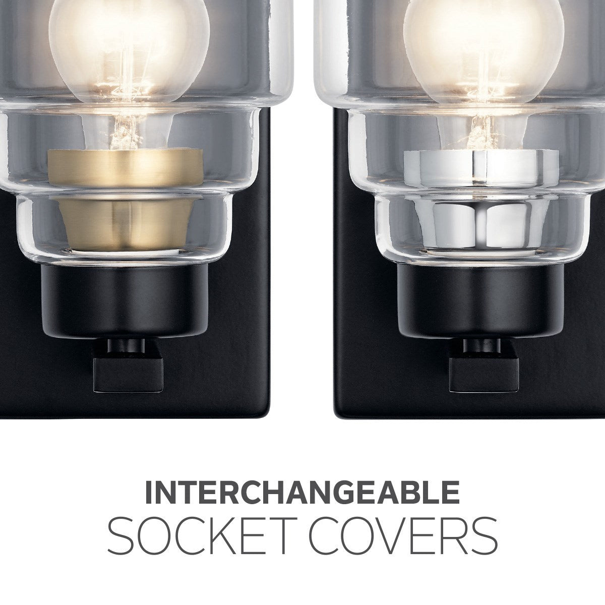 KICHLER 55010BK Vionnet 8.5" 1 Light Wall Sconce With Clear Glass In Black