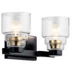 KICHLER 55011BK Vionnet 14.5" 2 Light Vanity Light With Clear Glass In Black