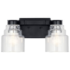 KICHLER 55011BK Vionnet 14.5" 2 Light Vanity Light With Clear Glass In Black