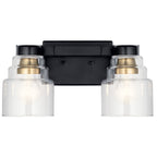 KICHLER 55011BK Vionnet 14.5" 2 Light Vanity Light With Clear Glass In Black