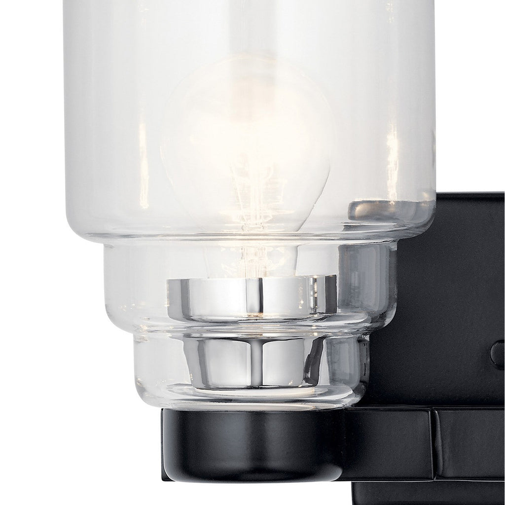 KICHLER 55011BK Vionnet 14.5" 2 Light Vanity Light With Clear Glass In Black