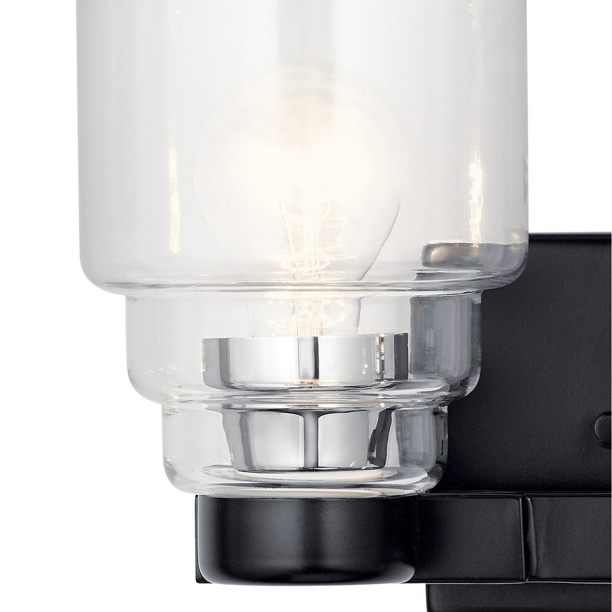 KICHLER 55011BK Vionnet 14.5" 2 Light Vanity Light With Clear Glass In Black