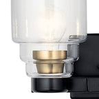 KICHLER 55011BK Vionnet 14.5" 2 Light Vanity Light With Clear Glass In Black