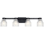 KICHLER 55013BK Vionnet 33.5" 4 Light Vanity Light In Clear Glass In Black