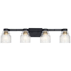 KICHLER 55013BK Vionnet 33.5" 4 Light Vanity Light In Clear Glass In Black