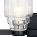 KICHLER 55013BK Vionnet 33.5" 4 Light Vanity Light In Clear Glass In Black