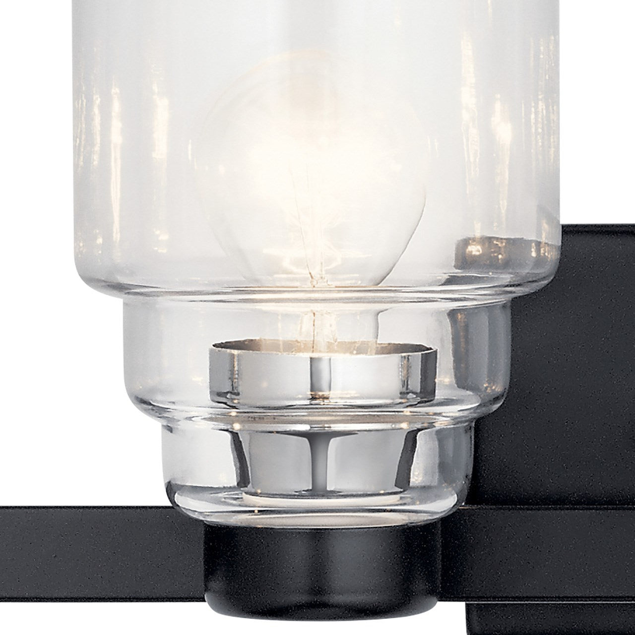KICHLER 55013BK Vionnet 33.5" 4 Light Vanity Light In Clear Glass In Black