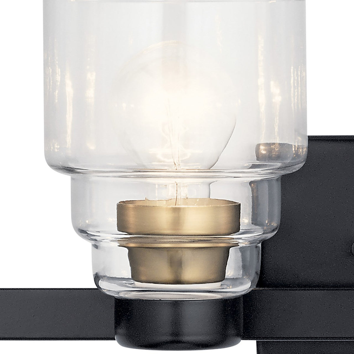 KICHLER 55013BK Vionnet 33.5" 4 Light Vanity Light In Clear Glass In Black