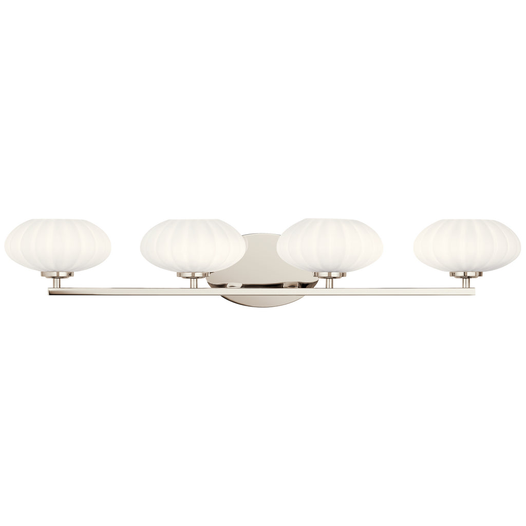 KICHLER 55026PN Pim 34" 4 Light Vanity Light with Satin Etched Cased Opal Glass in Polished Nickel