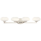 KICHLER 55026PN Pim 34" 4 Light Vanity Light with Satin Etched Cased Opal Glass in Polished Nickel