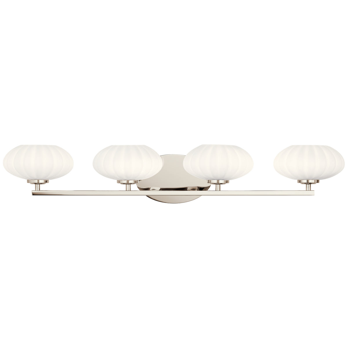 KICHLER 55026PN Pim 34" 4 Light Vanity Light with Satin Etched Cased Opal Glass in Polished Nickel