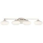 KICHLER 55026PN Pim 34" 4 Light Vanity Light with Satin Etched Cased Opal Glass in Polished Nickel