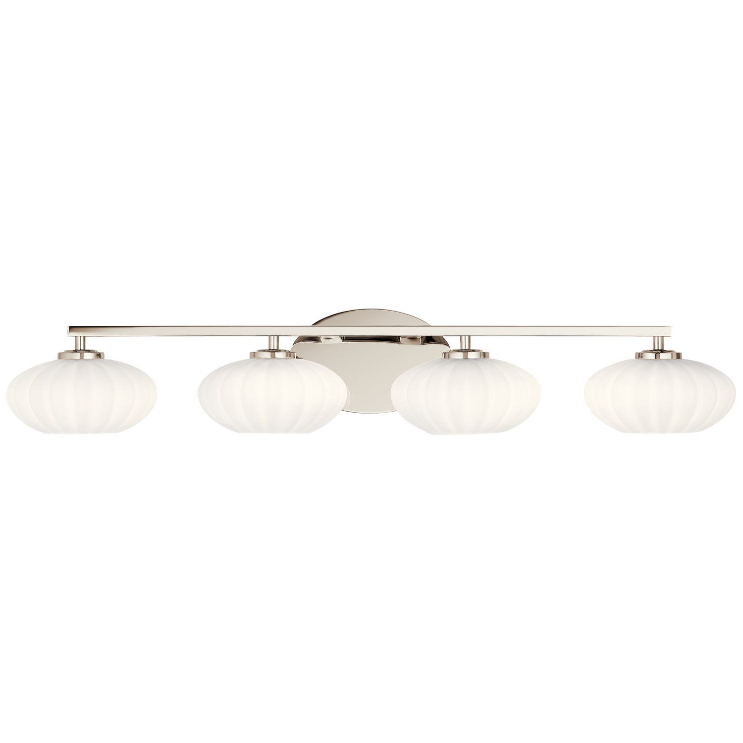 KICHLER 55026PN Pim 34" 4 Light Vanity Light with Satin Etched Cased Opal Glass in Polished Nickel
