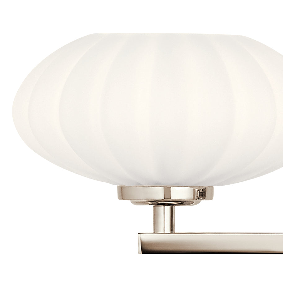KICHLER 55026PN Pim 34" 4 Light Vanity Light with Satin Etched Cased Opal Glass in Polished Nickel