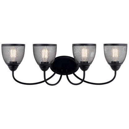 KICHLER 55044BK Voclain Four Light Bath Black