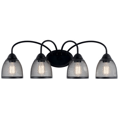 KICHLER 55044BK Voclain Four Light Bath Black