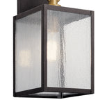 KICHLER 59005WZC Lahden 12" 1 Light Outdoor Wall Light With Clear Seeded Glass In Weathered Zinc