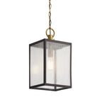 KICHLER 59008WZC Lahden 17.25" 1 Light Outdoor Convertible Pendant/Semi Flush With Clear Seeded Glass In Weathered Zinc