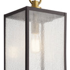 KICHLER 59008WZC Lahden 17.25" 1 Light Outdoor Convertible Pendant/Semi Flush With Clear Seeded Glass In Weathered Zinc