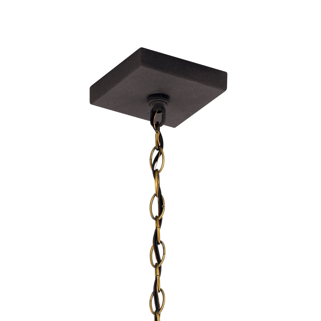 KICHLER 59008WZC Lahden 17.25" 1 Light Outdoor Convertible Pendant/Semi Flush With Clear Seeded Glass In Weathered Zinc