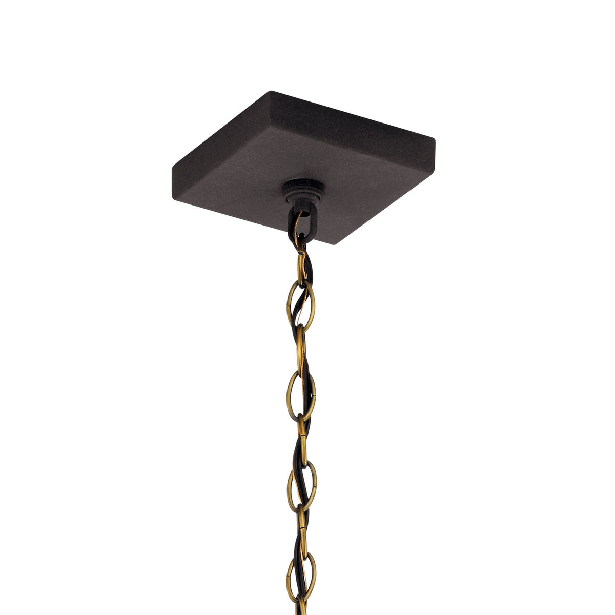 KICHLER 59008WZC Lahden 17.25" 1 Light Outdoor Convertible Pendant/Semi Flush With Clear Seeded Glass In Weathered Zinc