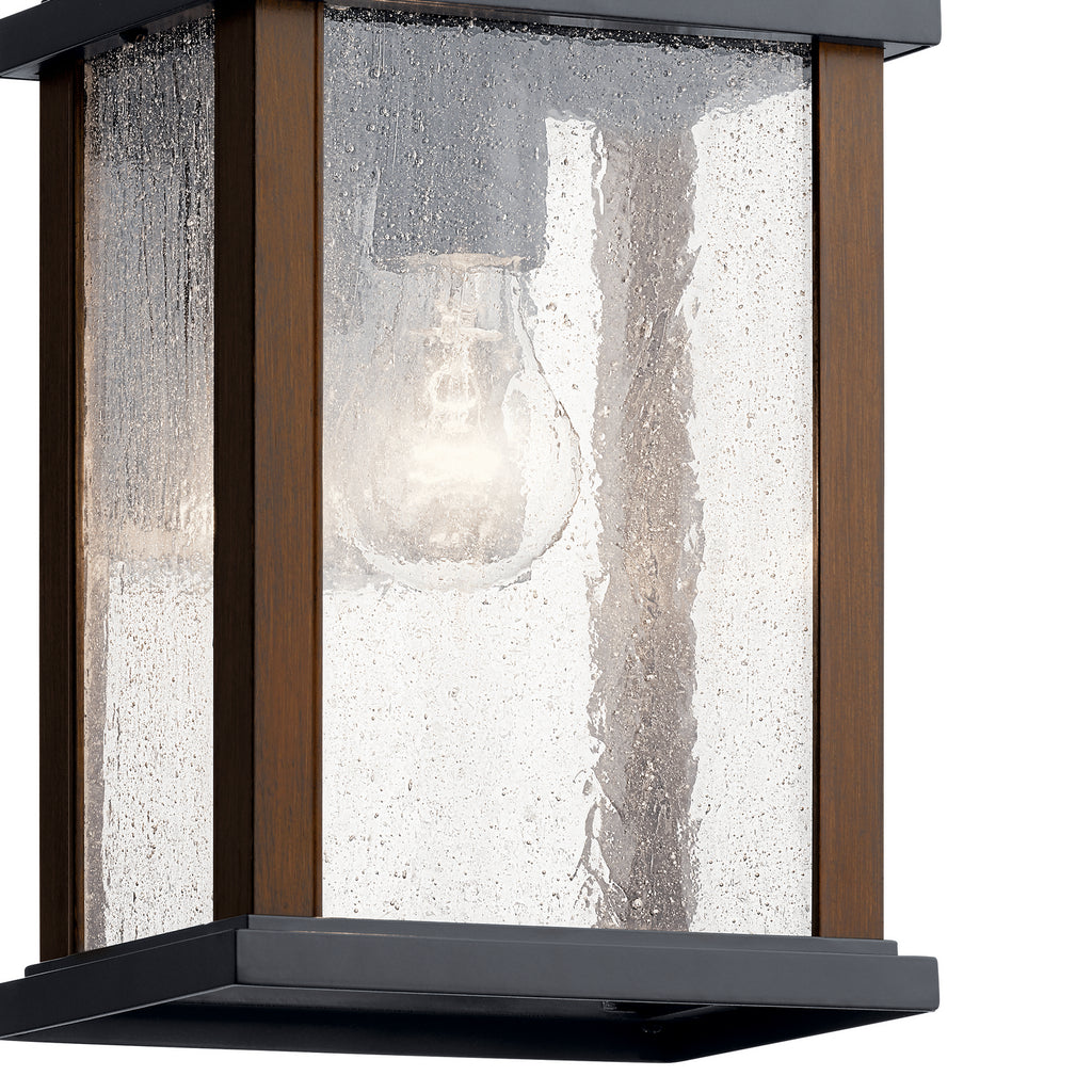 KICHLER 59017BK Marimount 12.75" 1 Light Outdoor Wall Light With Clear Ribbed Glass In Black