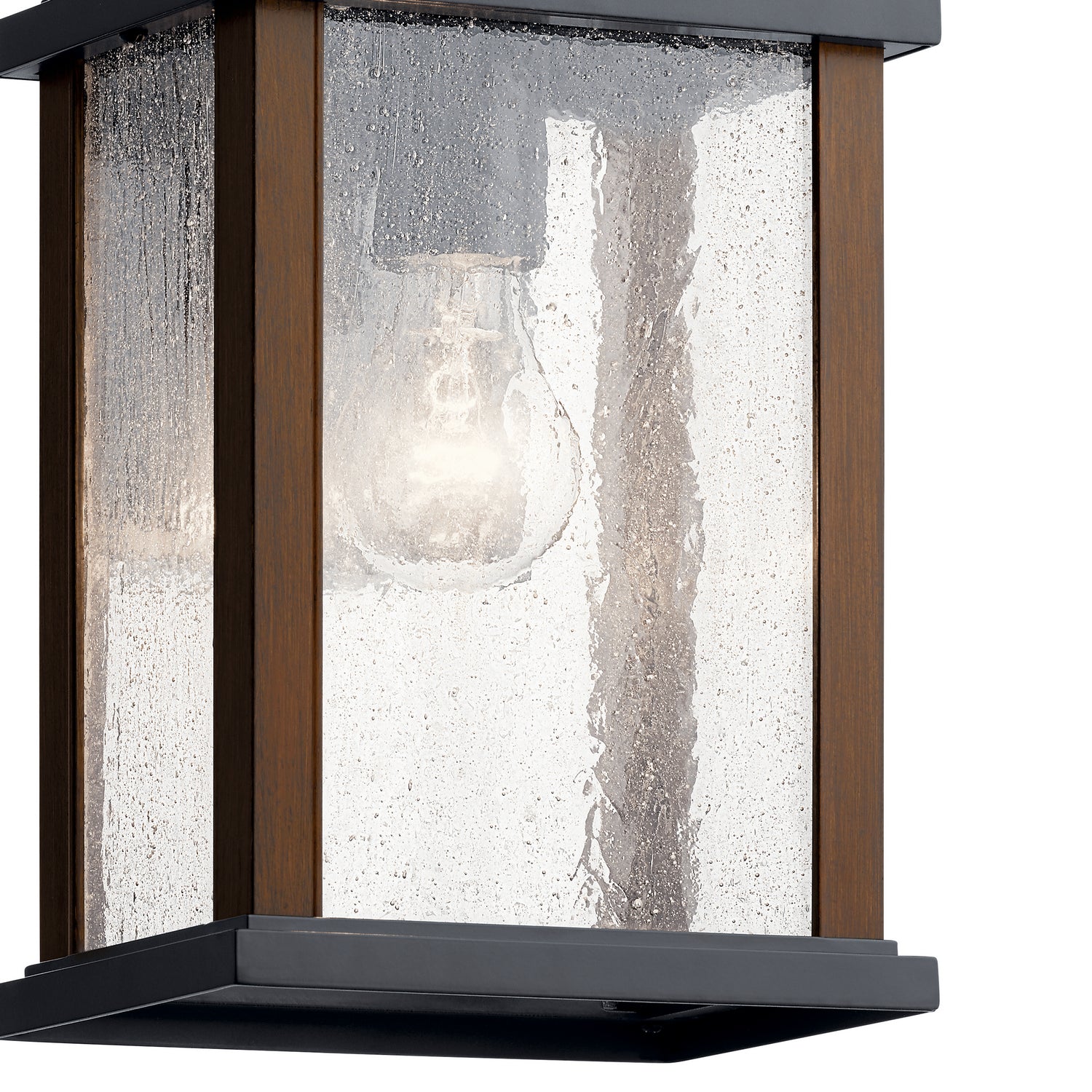 KICHLER 59017BK Marimount 12.75" 1 Light Outdoor Wall Light With Clear Ribbed Glass In Black