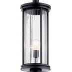 KICHLER 59025BK Barras 23.25" 1 Light Outdoor Post Light With Clear Ribbed Glass In Black