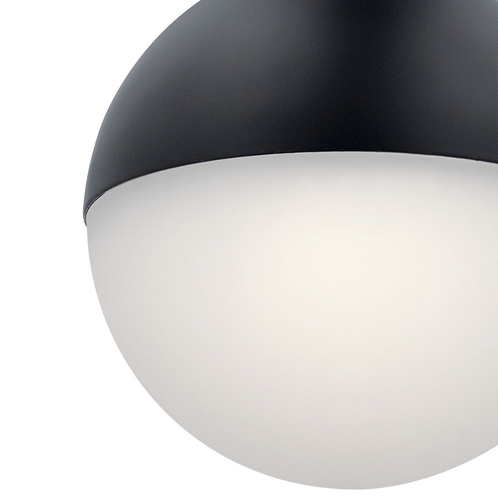 KICHLER 83854MBKWH Moonlit Led 3000K 7.75" Pendant Matte Black With White Glass