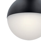 KICHLER 83854MBKWH Moonlit Led 3000K 7.75" Pendant Matte Black With White Glass