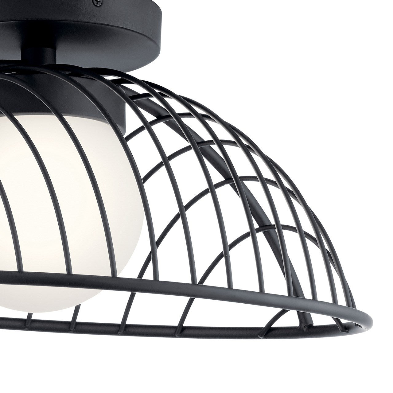 KICHLER 84096MBK Clevo Led Semi Flush Mount Matte Black