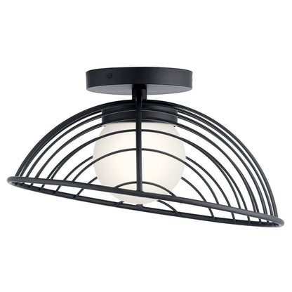 KICHLER 84096MBK Clevo Led Semi Flush Mount Matte Black