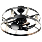 KICHLER 300040SBK Cavelli 25 Inch Low Profile Ceiling Fan In Satin Black Finish With Brushed Nickel Accents