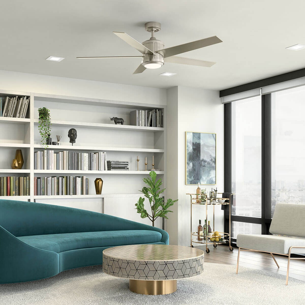 KICHLER 300044BSS Brahm Led 56" Ceiling Fan Brushed Stainless Steel