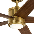 KICHLER 300044NBR Brahm Led 56" Ceiling Fan Natural Brass