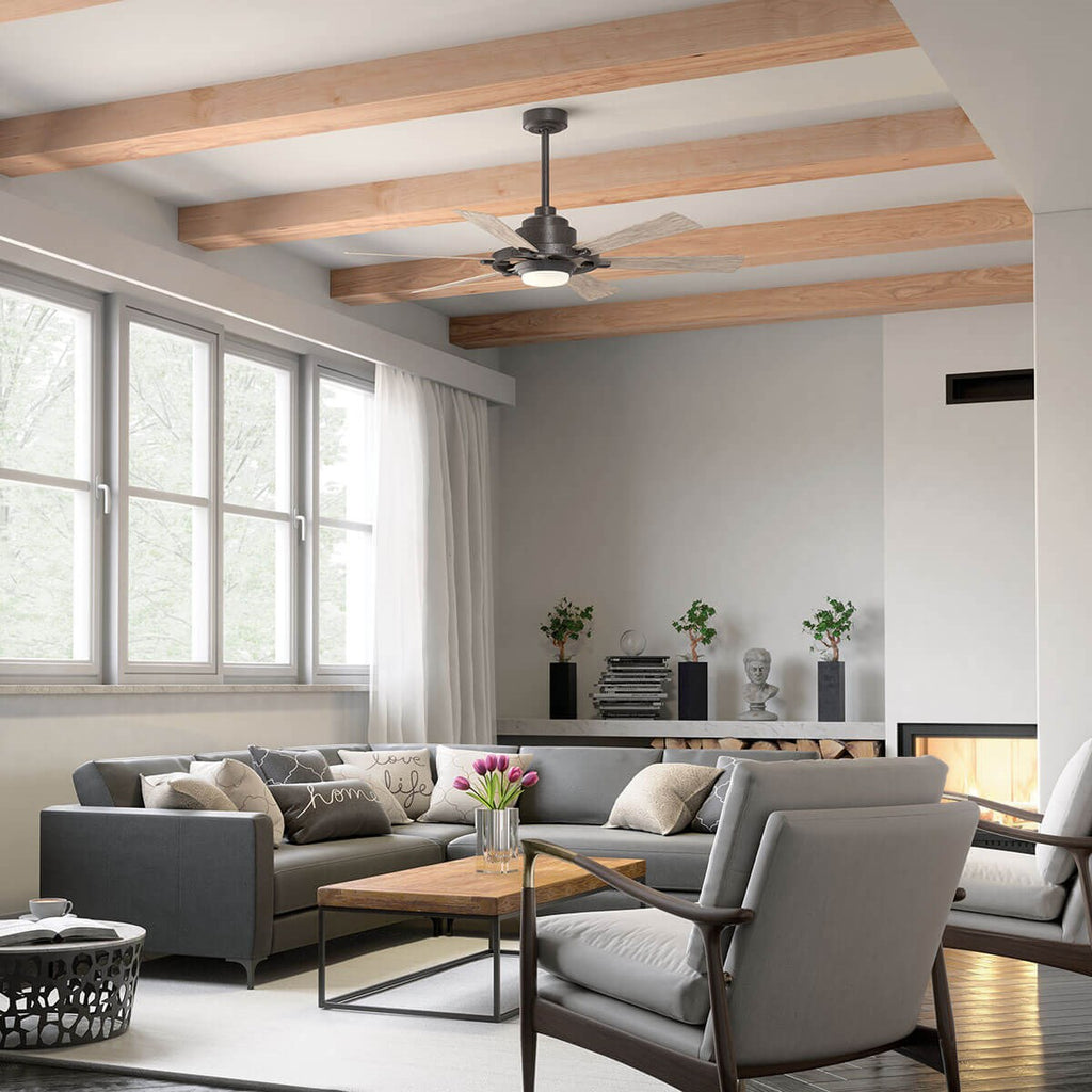 KICHLER 300241AVI Iras Led 52" Ceiling Fan Anvil Iron