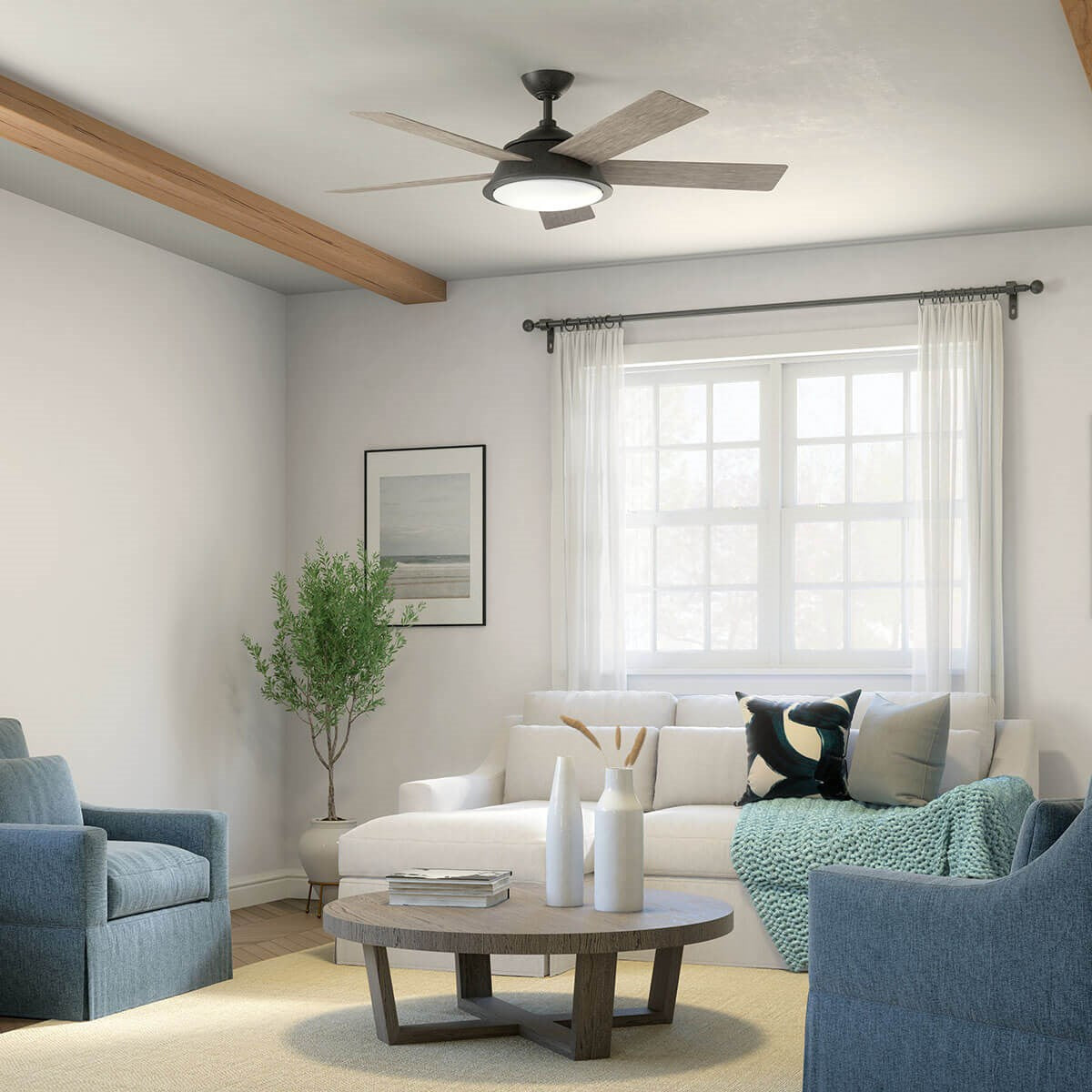 KICHLER 310100AVI Verdi Led 56" Ceiling Fan Anvil Iron
