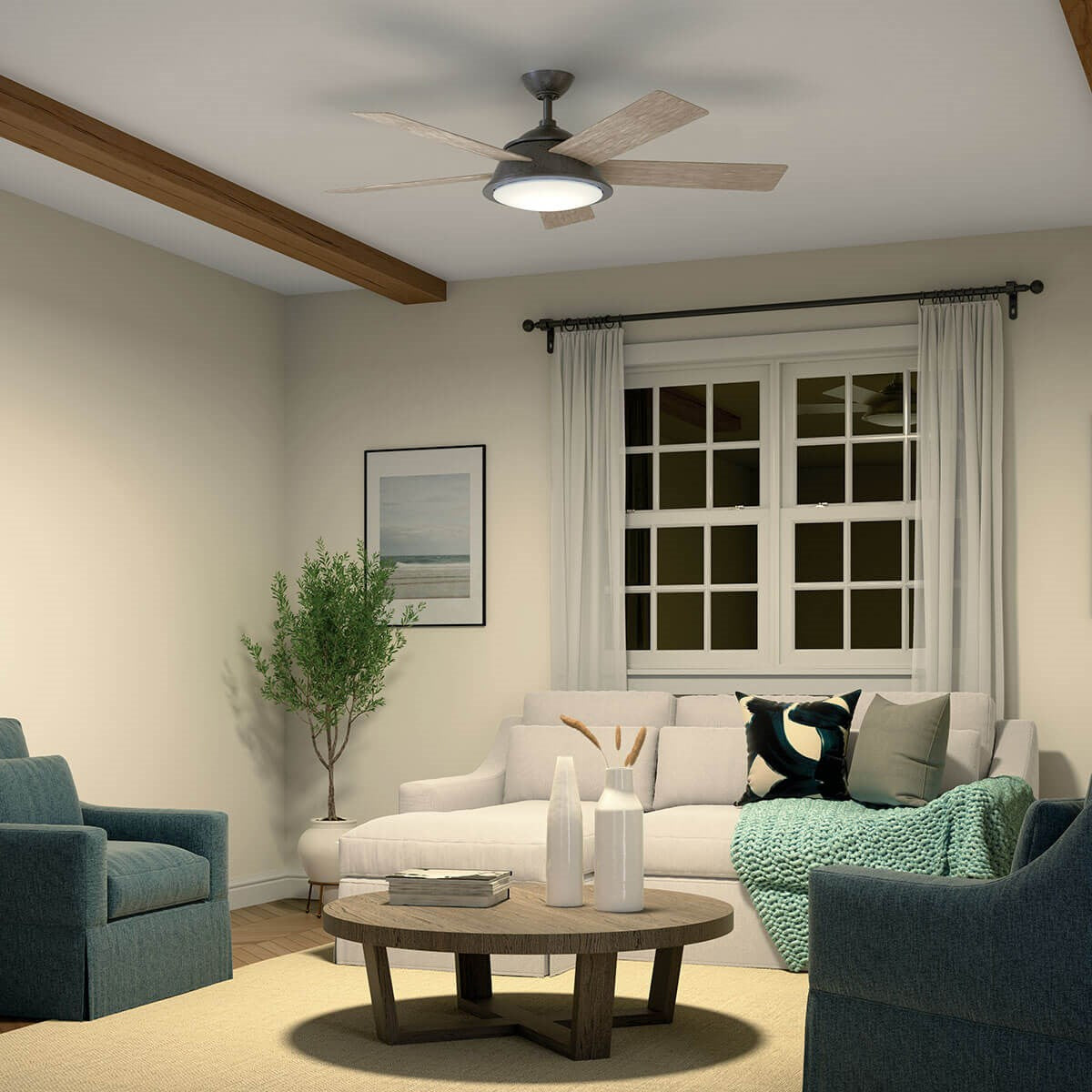 KICHLER 310100AVI Verdi Led 56" Ceiling Fan Anvil Iron