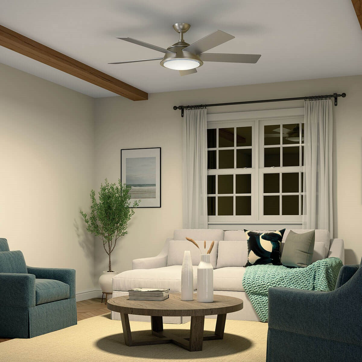KICHLER 310100NI Verdi Led 56" Ceiling Brushed Nickel