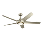 KICHLER 330089NI Kapono 52 Inch Led Ceiling Fan In Nickel With Frosted White Polycarbonate Lens