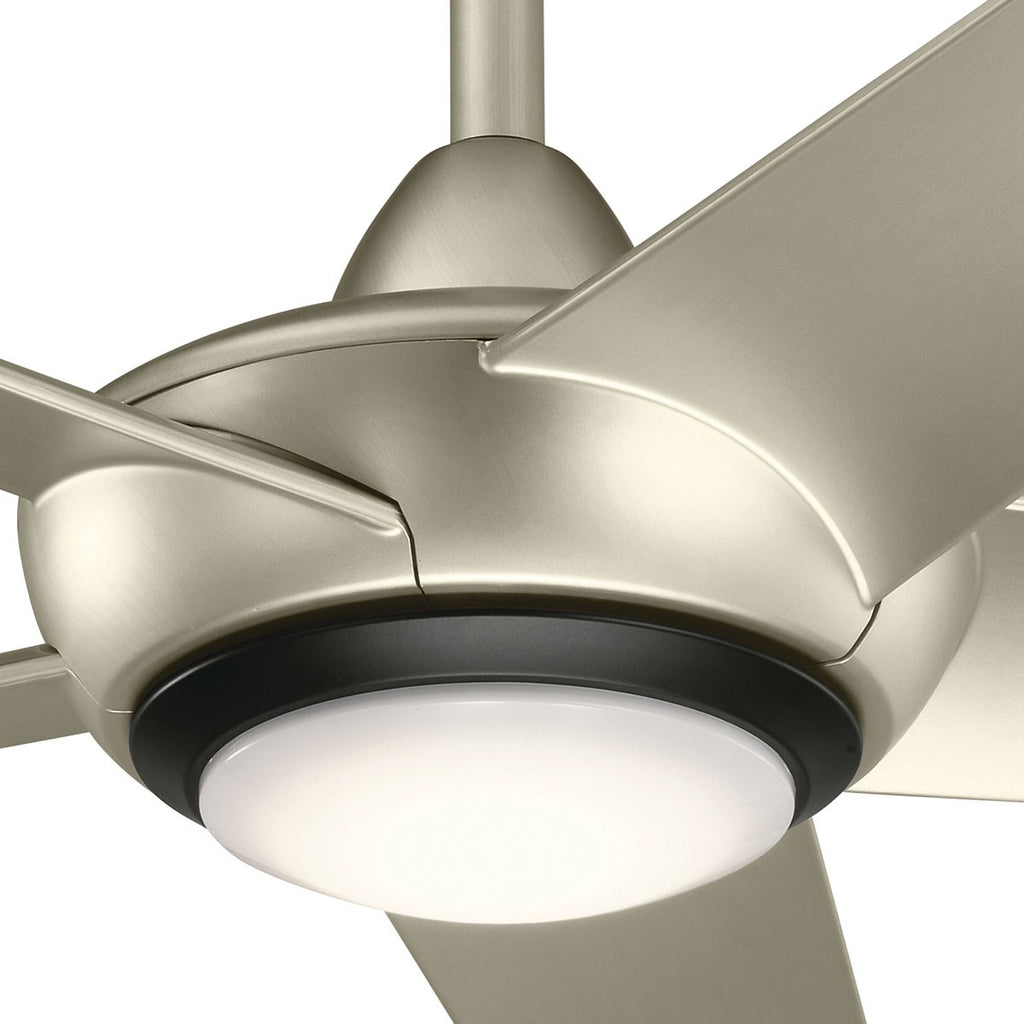 KICHLER 330089NI Kapono 52 Inch Led Ceiling Fan In Nickel With Frosted White Polycarbonate Lens