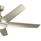 KICHLER 330089NI Kapono 52 Inch Led Ceiling Fan In Nickel With Frosted White Polycarbonate Lens