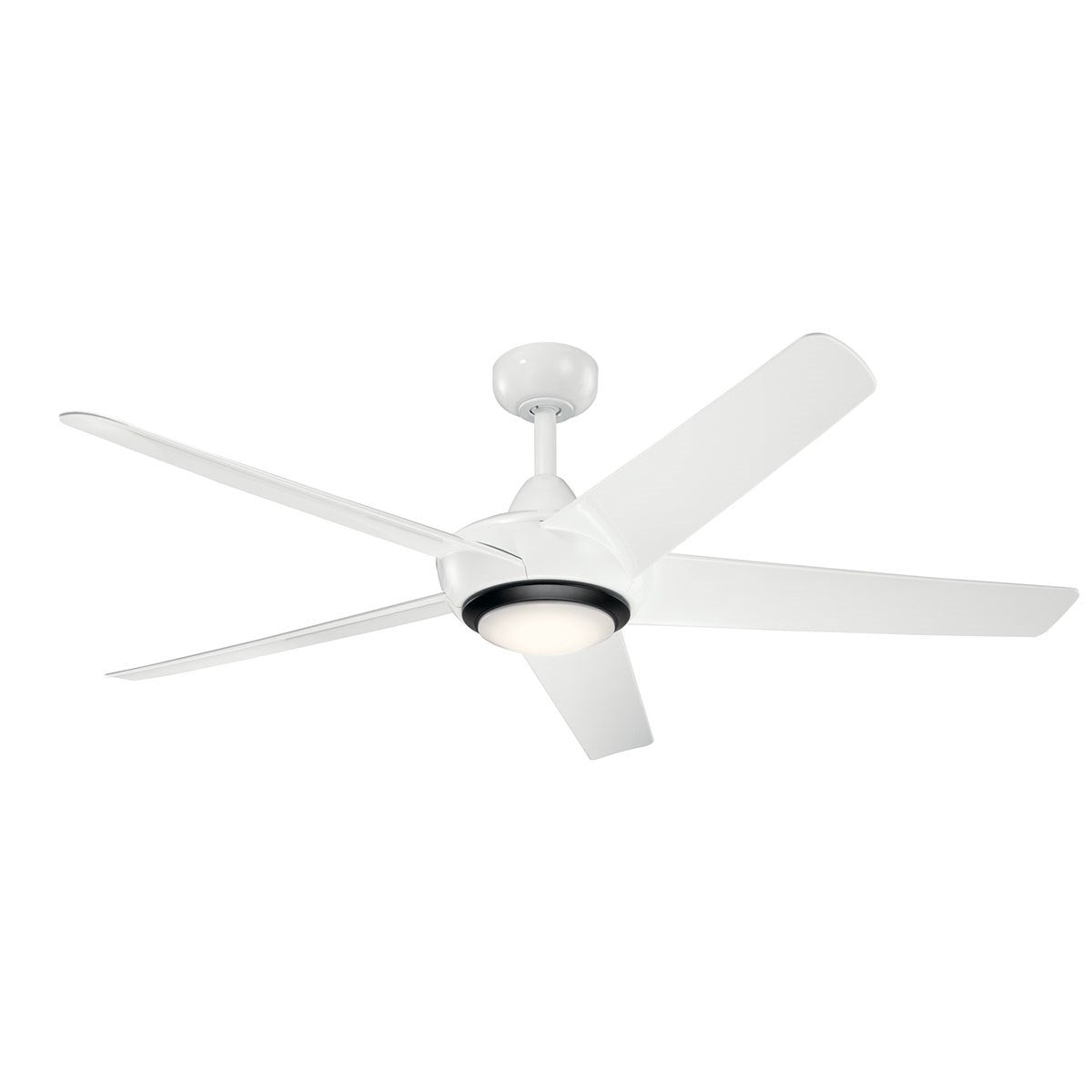KICHLER 330089WH Kapono 52 Inch Led Ceiling Fan In White With Frosted White Polycarbonate Lens