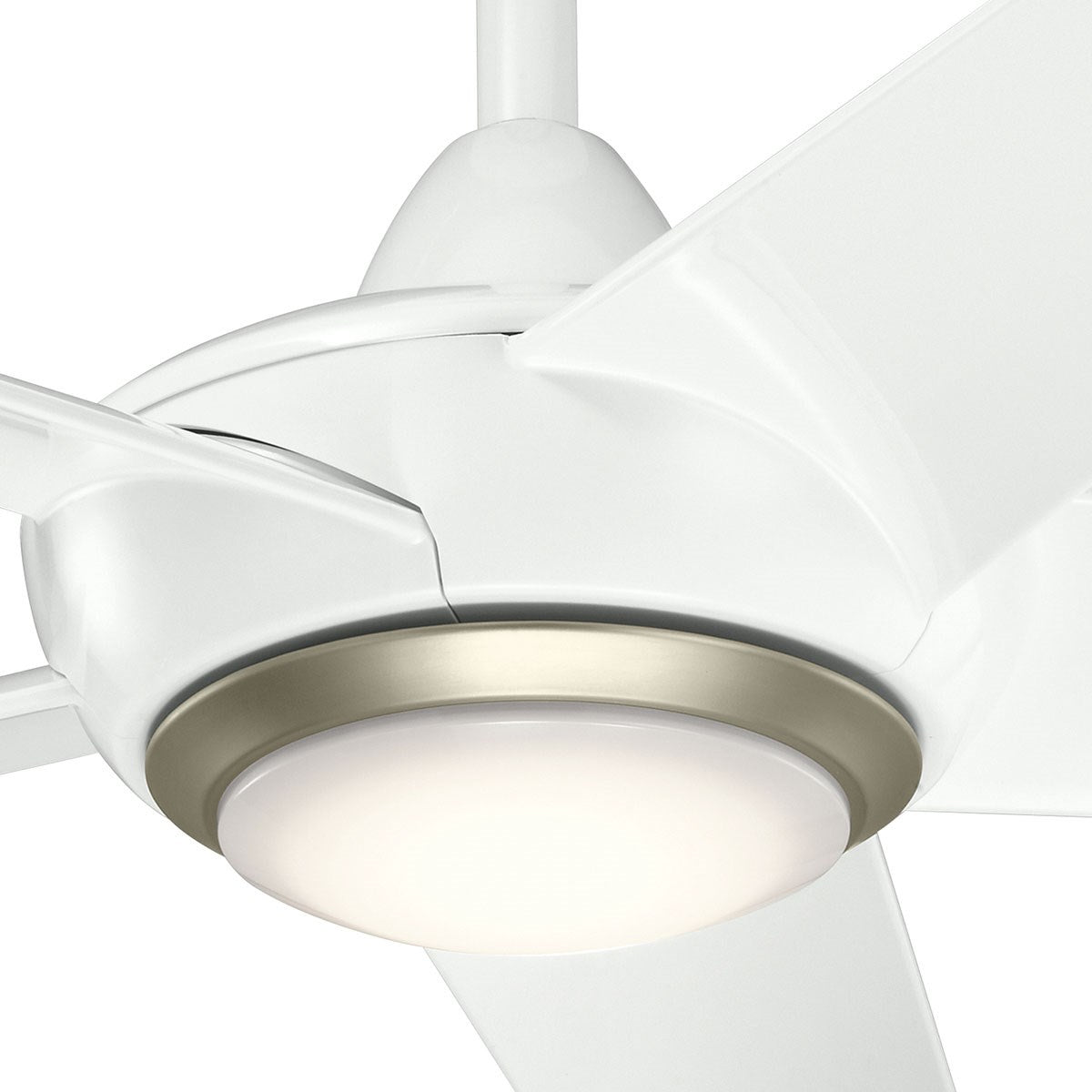 KICHLER 330089WH Kapono 52 Inch Led Ceiling Fan In White With Frosted White Polycarbonate Lens