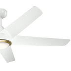 KICHLER 330089WH Kapono 52 Inch Led Ceiling Fan In White With Frosted White Polycarbonate Lens