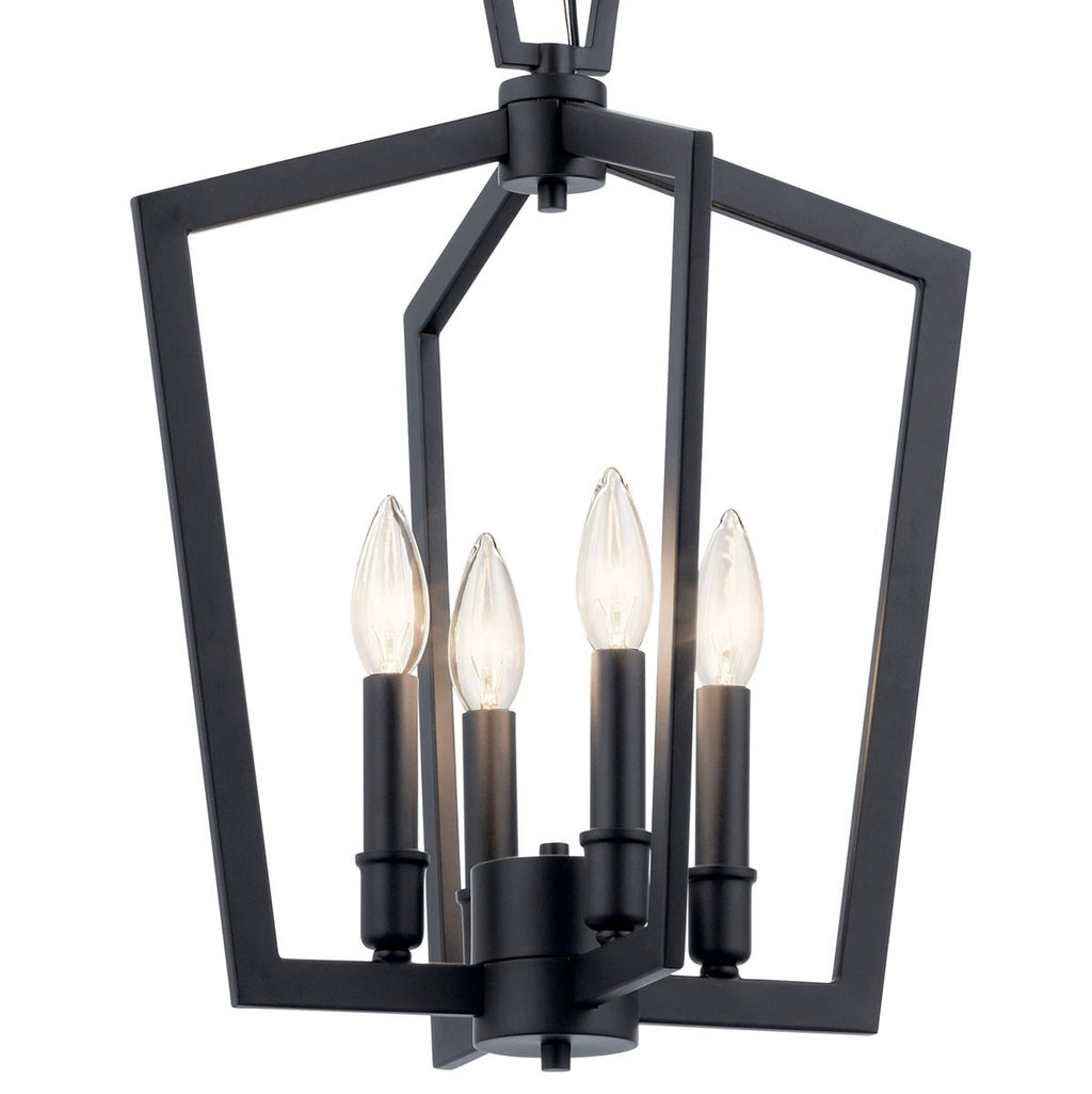 KICHLER 43498BK Abbotswell 19 Inch 4 Light Pendant In Black