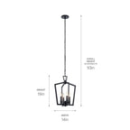 KICHLER 43498BK Abbotswell 19 Inch 4 Light Pendant In Black