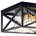 KICHLER 44084BK Moorgate 16" 4 Light Flush Mount With Clear Glass Black